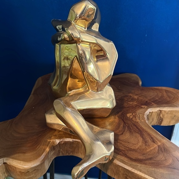 Antique 1976 Jaru 24k Gold Plated Porcelain Sculpture 16 Inches 9.5 Inches - Picture 5 of 7